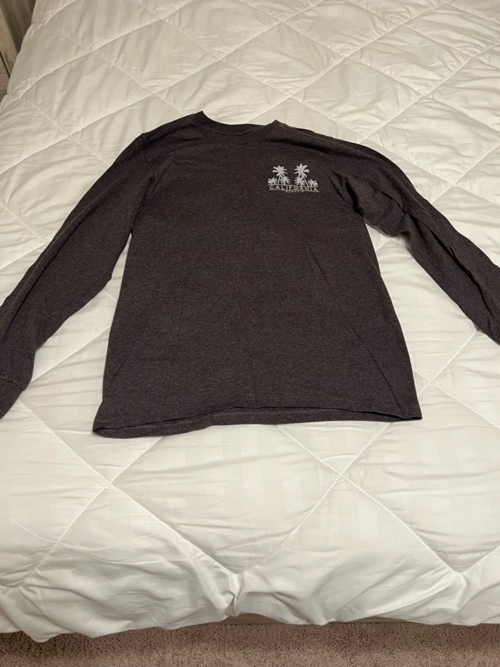 urban pipeline Charcoal Long-Sleeve Crewneck with Palm Graphic